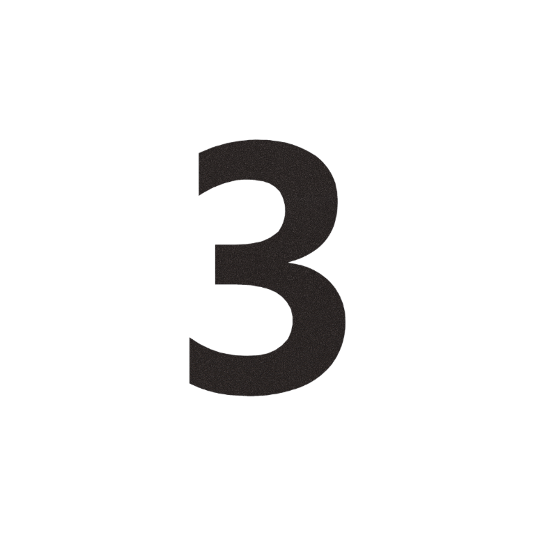 Black stainless steel (adhesive)house number 3 - 15 cm