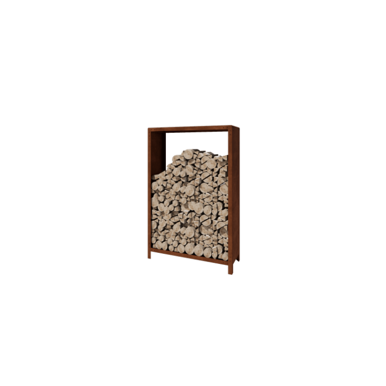 Corten steel log storage Indiana 180 x 120 x 40 cm