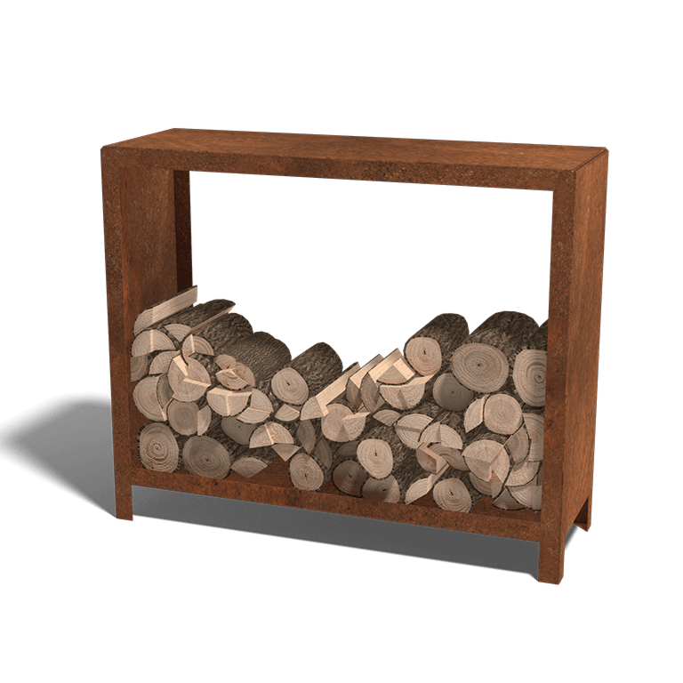 Corten steel log storage Indiana 100 x 120 x 40 cm