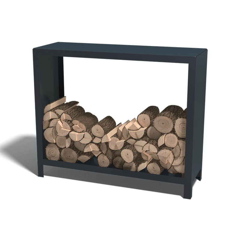 Powder-coated steel log storage Indiana 100 x 120 x 40 cm