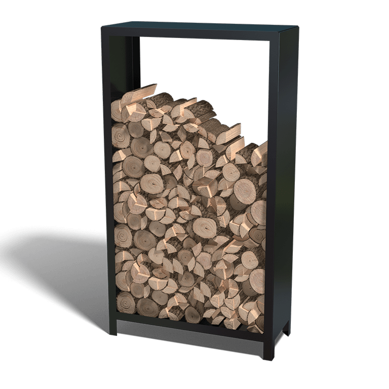 Powder-coated steel log storage Indiana 180 x 100 x 40 cm