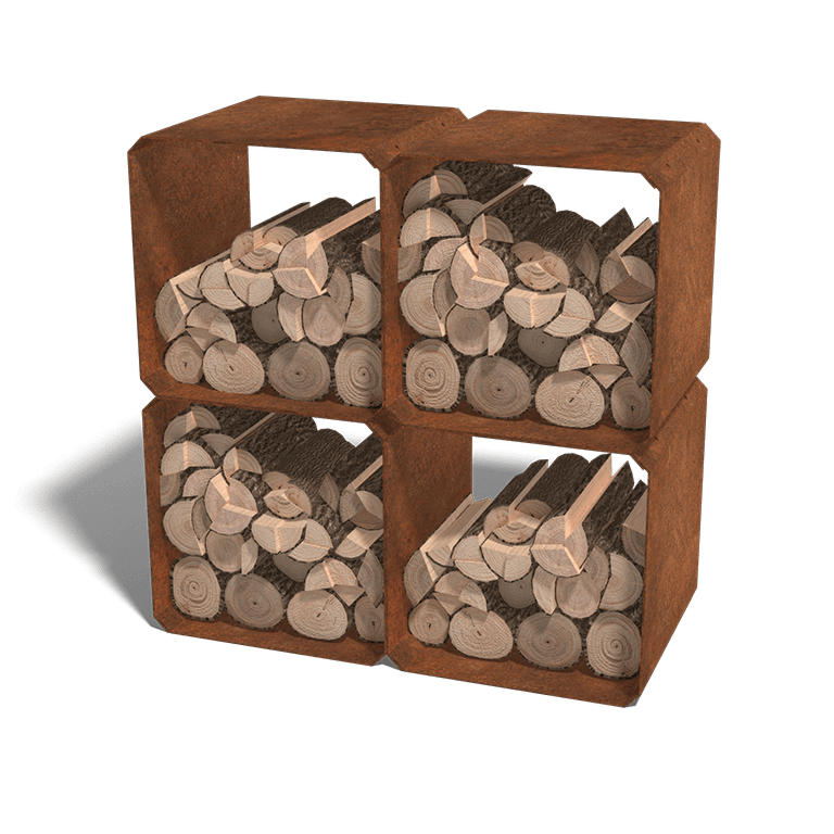 Corten steel log storage Colorado - 4 pieces
