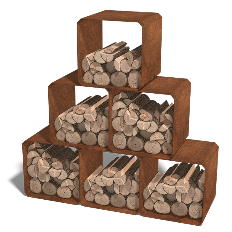 Corten steel log storage Colorado - 6 pieces