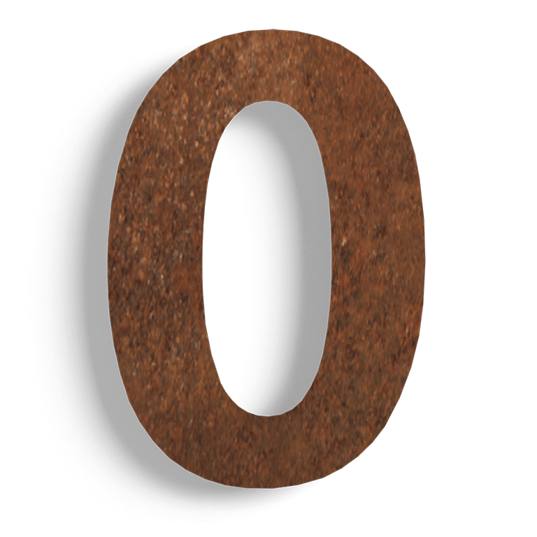 Corten steel house number 0 - 30 cm