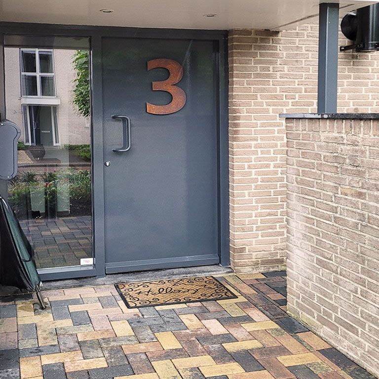 Corten steel house number 3 - 30 cm