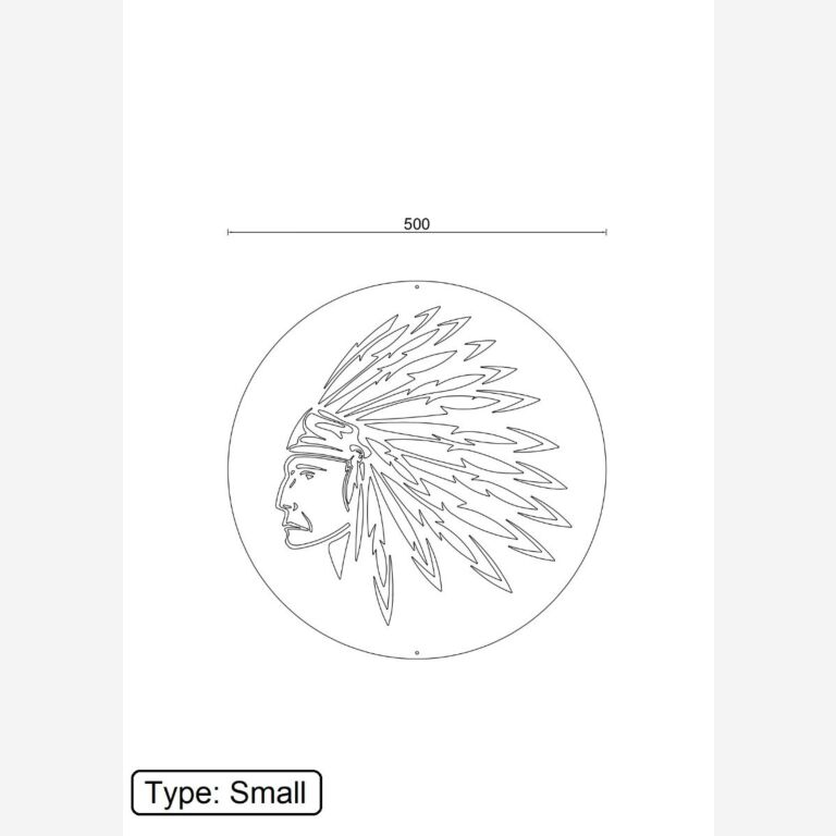 Corten steel wall decor Native American