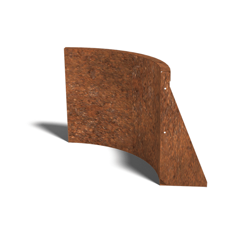 Corten steel retaining wall inside curve 50 x 50 cm (height 50 cm)