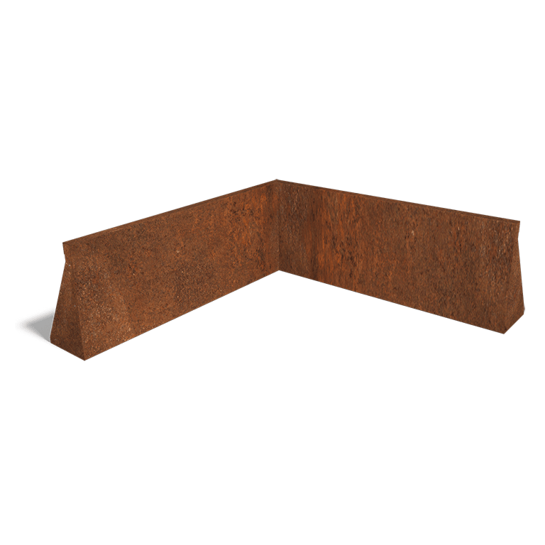 Corten steel retaining wall inside corner 100 x 100 cm (height 40 cm)