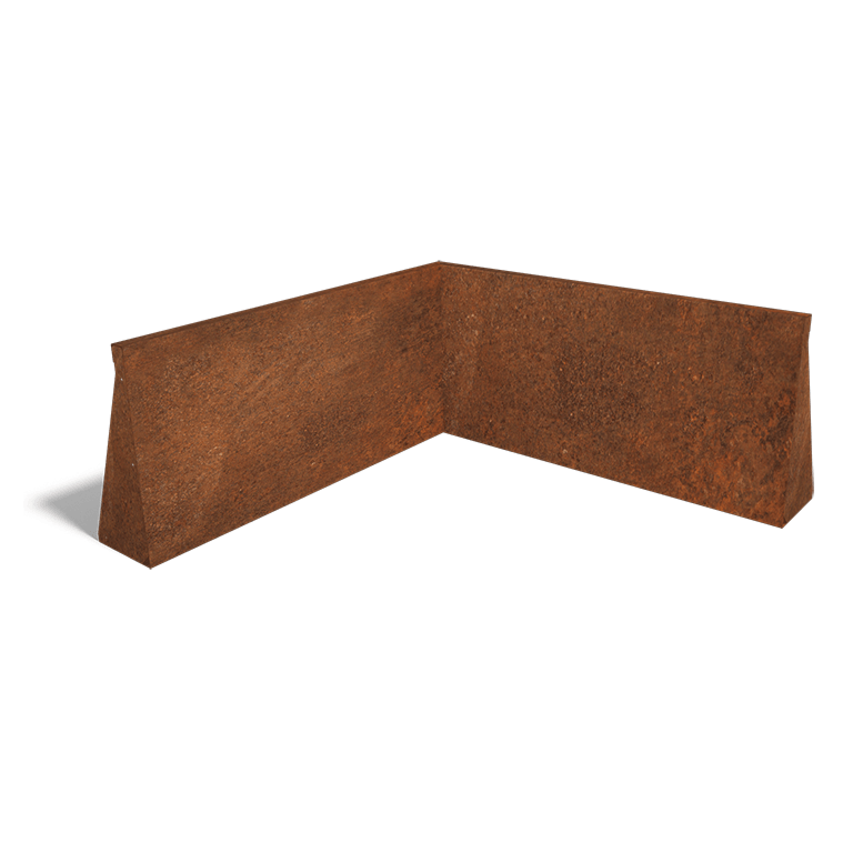 Corten steel retaining wall inside corner 100 x 100 cm (height 50 cm)