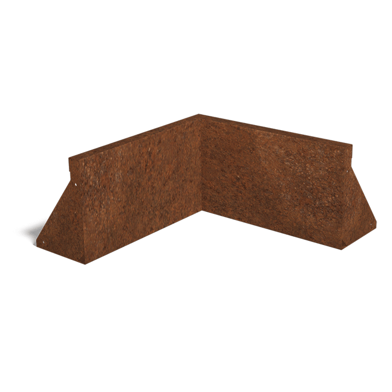 Corten steel retaining wall inside corner 50 x 50 cm (height 30 cm)