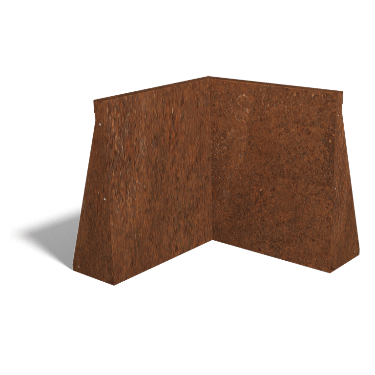 Corten steel retaining wall inside corner 50 x 50 cm (height 60 cm)