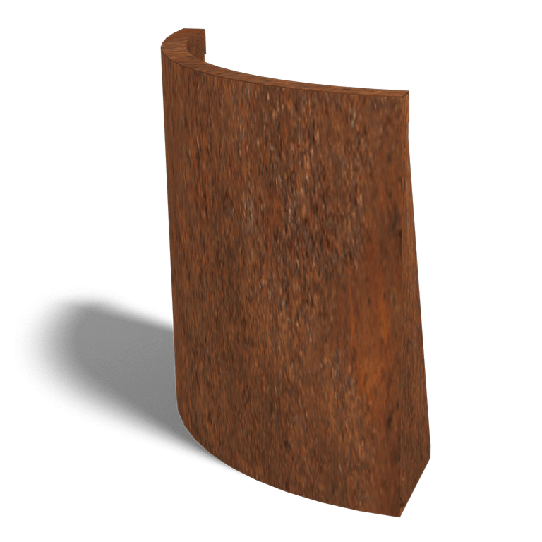 Corten steel retaining wall outside curve 50 x 50 cm (height 60 cm)
