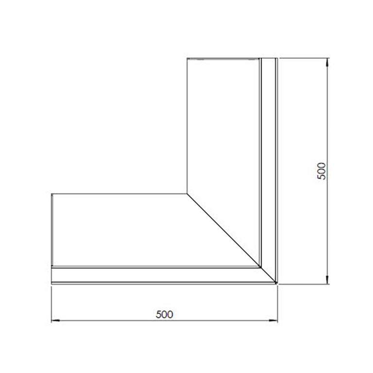 Corten steel retaining wall outside corner 50 x 50 cm (height 60 cm)