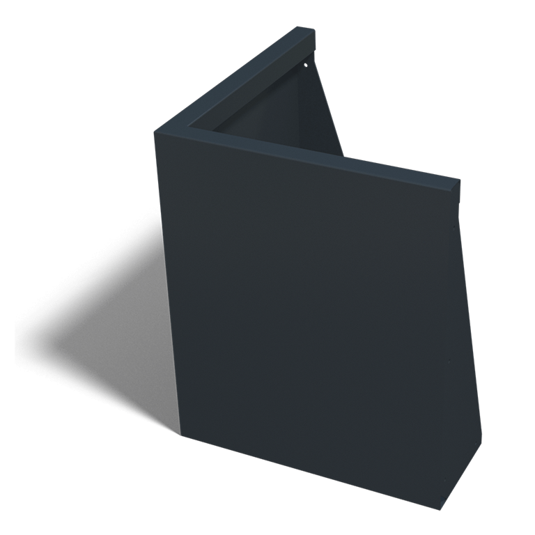 Powder coated steel retaining wall outside corner 50 x 50 cm (height 60 cm)