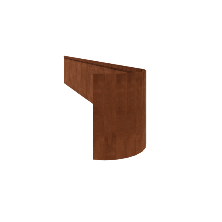 Corten steel lawn border edging - Flattened FLEX - Height 45 cm - 150 cm