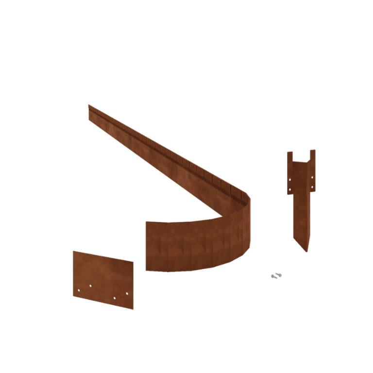Corten steel lawn border edging - Flattened FLEX - Height 13 cm - Complete set 24 meter