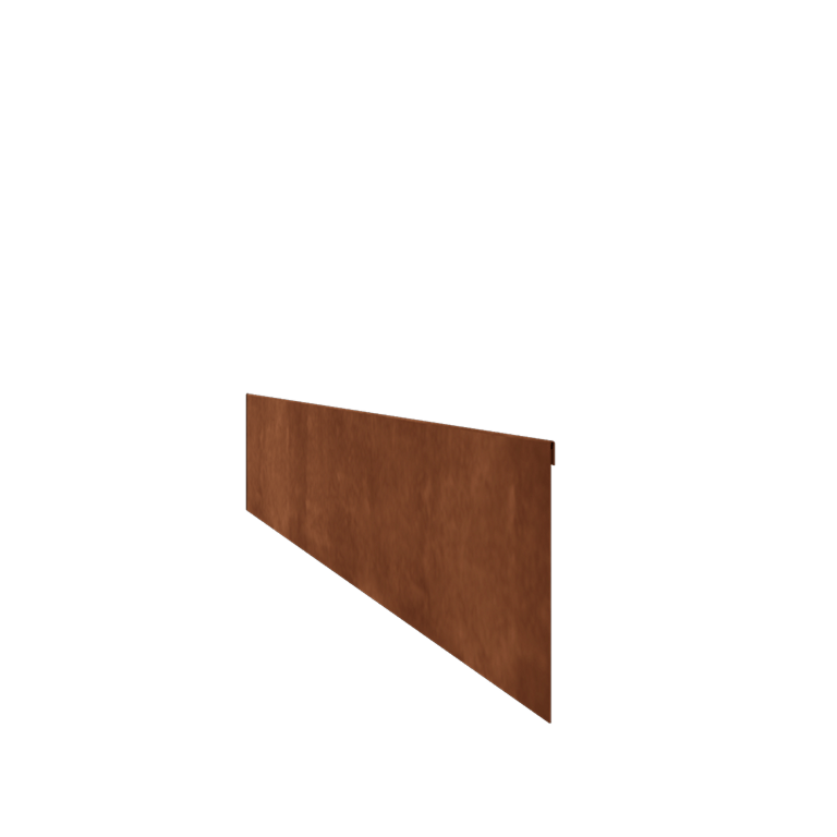 Corten steel lawn border edging - Flattened - Height 23 cm - 150 cm