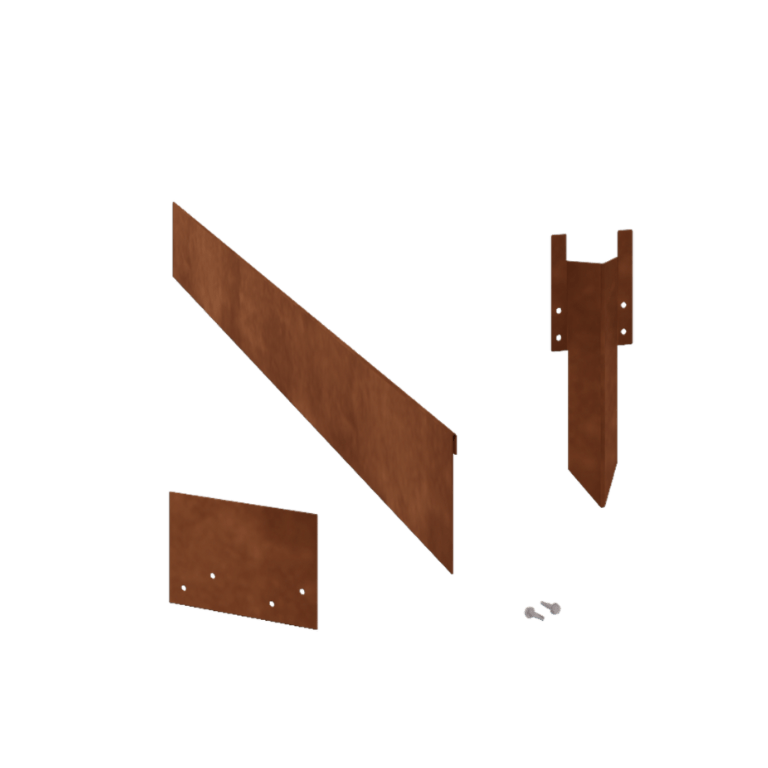 Corten steel lawn border edging - Flattened - Height 13 cm - Complete set 24 meter