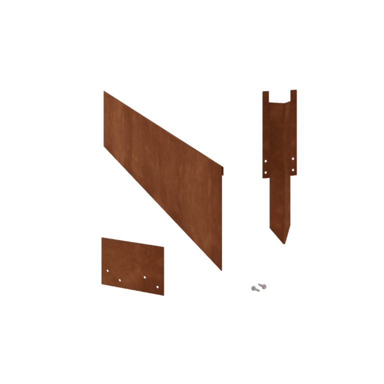 Corten steel lawn border edging - Flattened - Height 23 cm - Complete set 15 meter