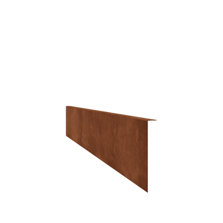 Corten steel lawn border edging - Bent edge - Height 22 cm - 150 cm
