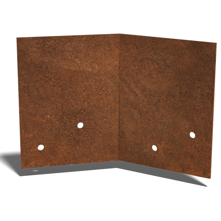 Corten steel coupling plate 45º medium 22 - 25 cm