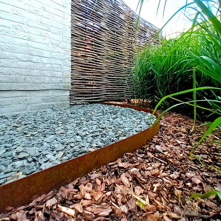 Corten steel border edge straight 15 cm (length 150 cm)