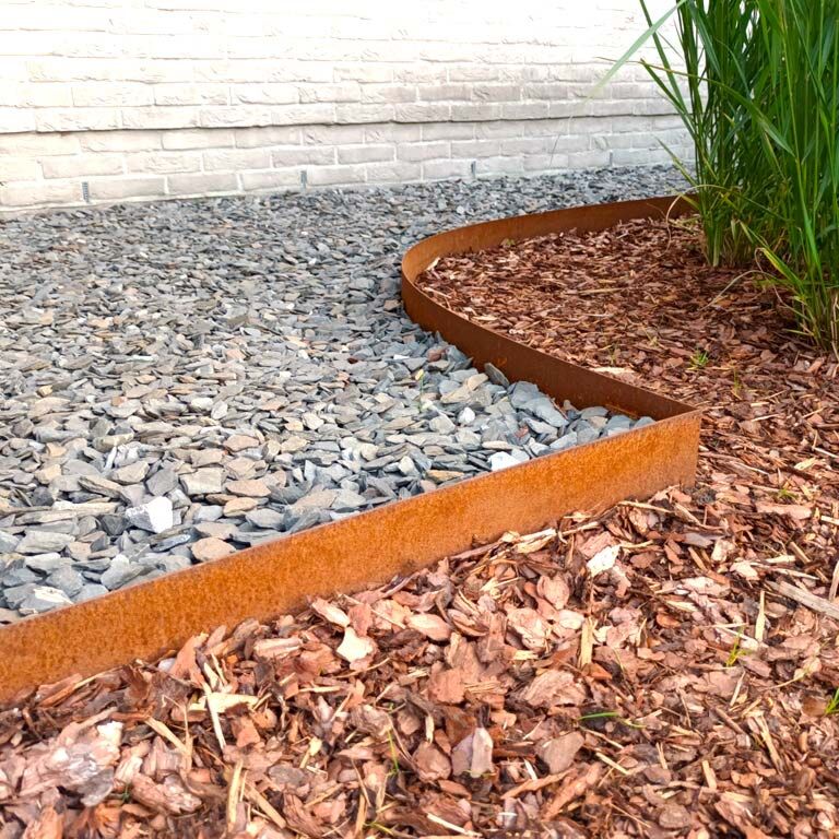 Corten steel border edge straight 15 cm (length 150 cm)