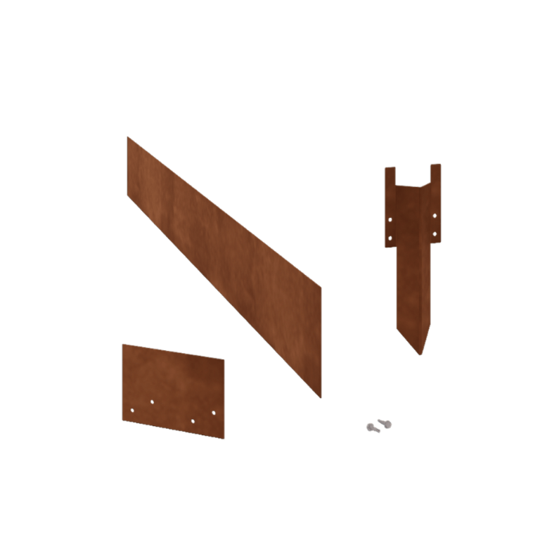 Corten steel lawn border edging - Straight - Height 15 cm - Complete set 24 meter