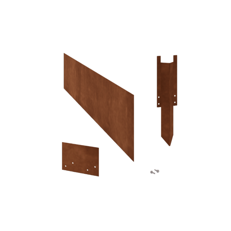 Corten steel lawn border edging - Straight - Height 25 cm - Complete set 24 meter