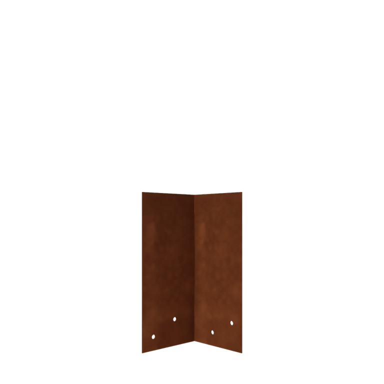 Corten steel joining plate - 90° - Hoogtelawn border edging 22 / 25 cm