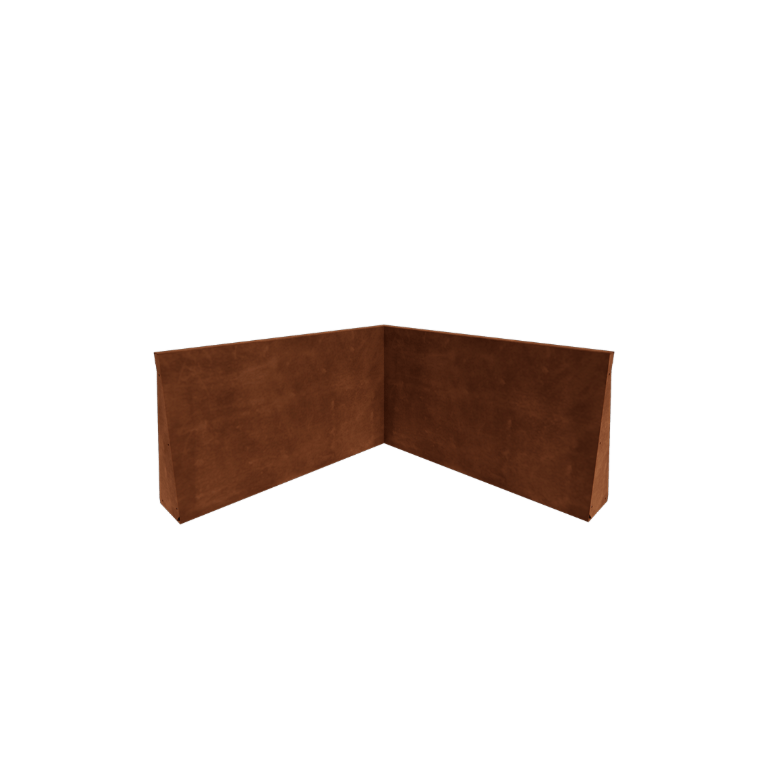 Corten steel retaining wall - Inner corner - 100 x 100 x 60 cm