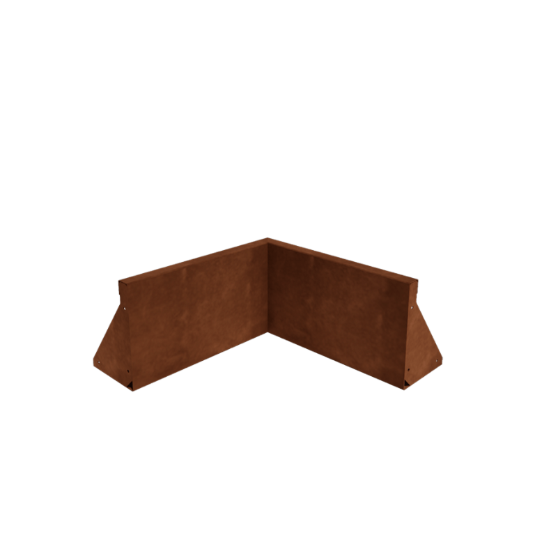 Corten steel retaining wall - Inner corner - 50 x 50 x 30 cm