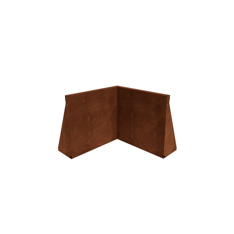Corten steel retaining wall - Inner corner - 50 x 50 x 50 cm