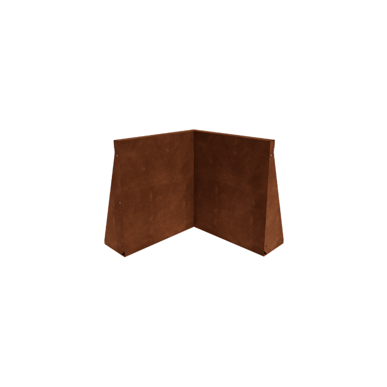 Corten steel retaining wall - Inner corner - 50 x 50 x 60 cm