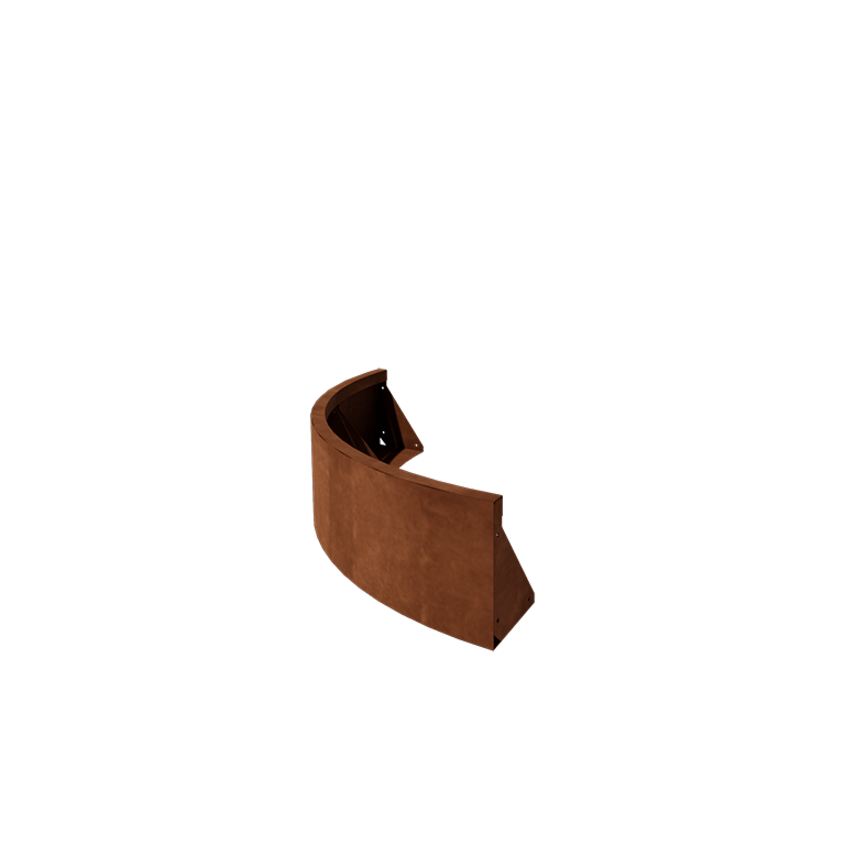 Corten steel retaining wall - Outer curve - 100 x 100 x 30 cm