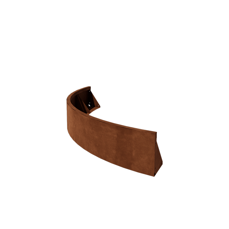 Corten steel retaining wall - Outer curve - 150 x 150 x 30 cm