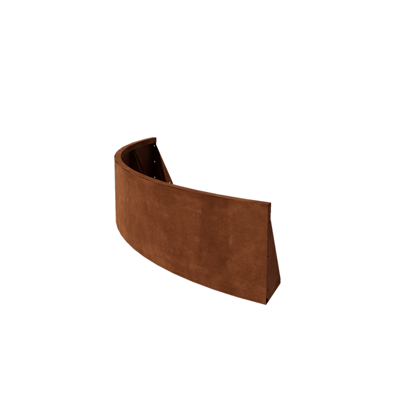 Corten steel retaining wall outside curve 150 x 150 cm (height 40 cm)