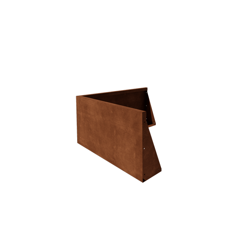 Corten steel retaining wall - Outer corner - 100 x 100 x 50 cm