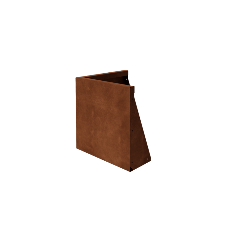 Corten steel retaining wall outside corner 50 x 50 cm (height 50 cm)