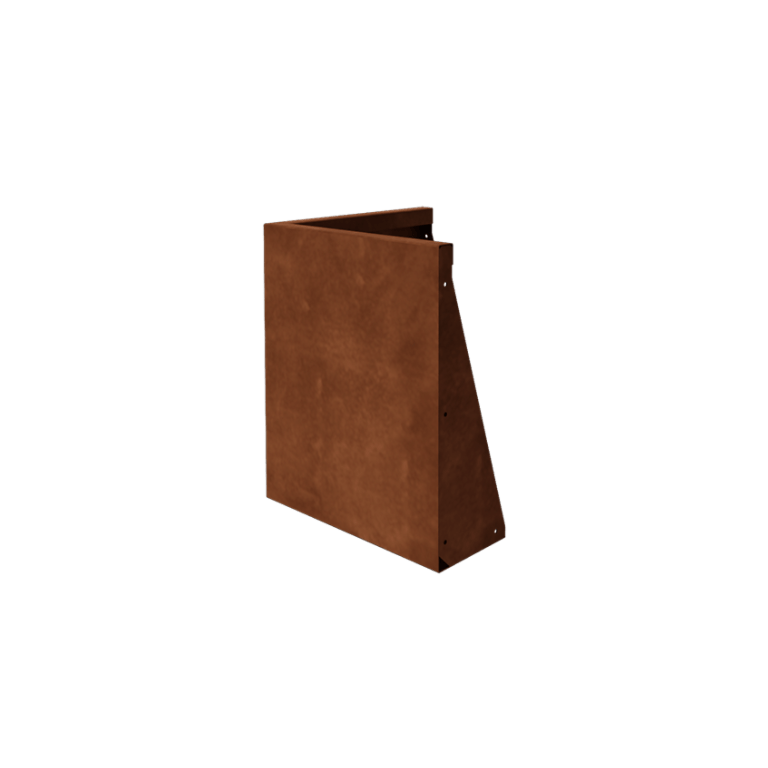 Corten steel retaining wall outside corner 50 x 50 cm (height 60 cm)