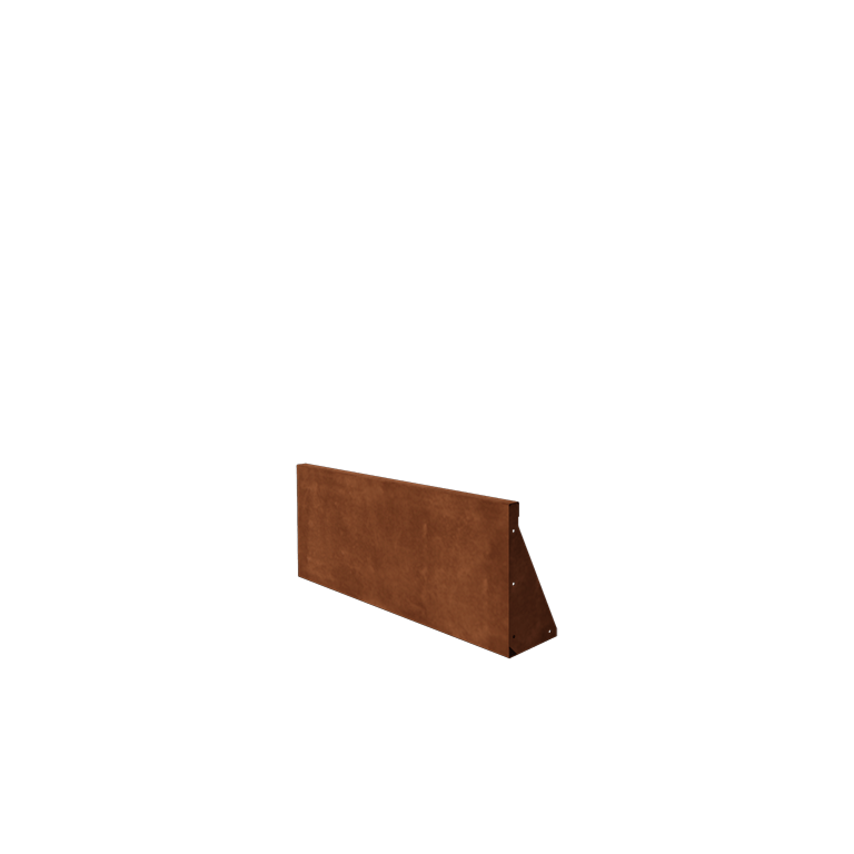 Corten steel retaining wall straight 100 cm (height 40 cm)
