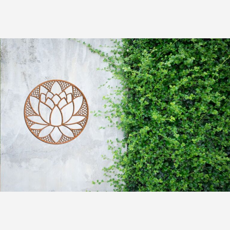 Corten steel wall decor Lotus flower