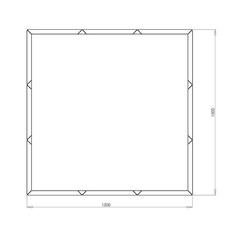 Powder coated steel planter Miami xxl 150 x 150 cm