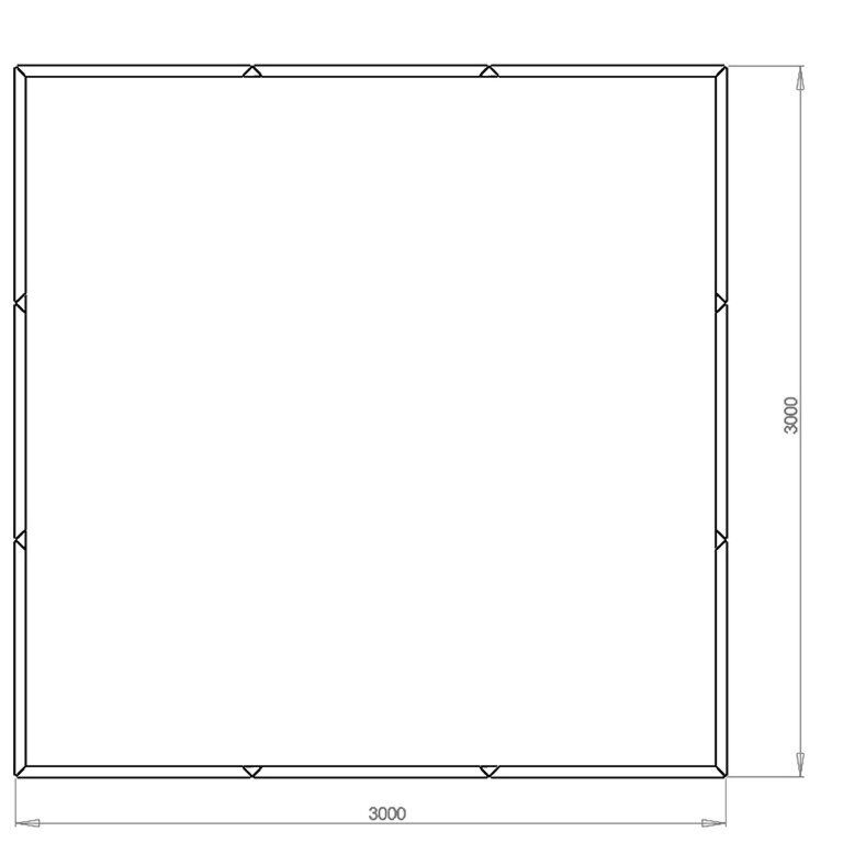 Corten steel planter Miami xxl 300 x 300 cm