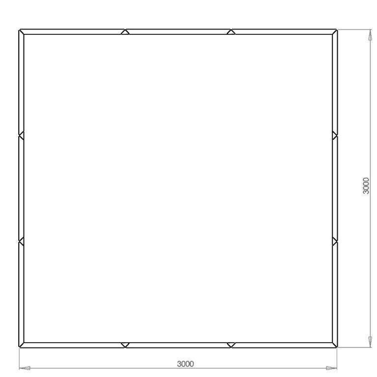 Powder coated steel planter Miami xxl 300 x 300 cm