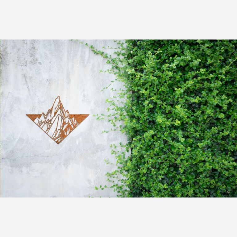 Corten steel wall decor Mountain