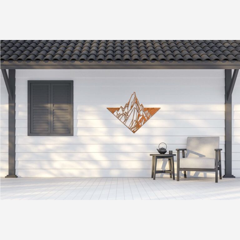 Corten steel wall decor Mountain