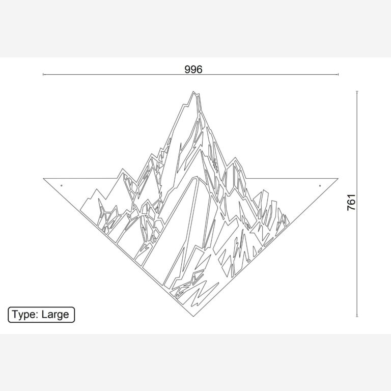 Corten steel wall decor Mountain