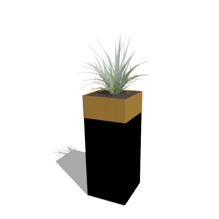 Planter set North Carolina black & gold 40 x 40 x 100 cm