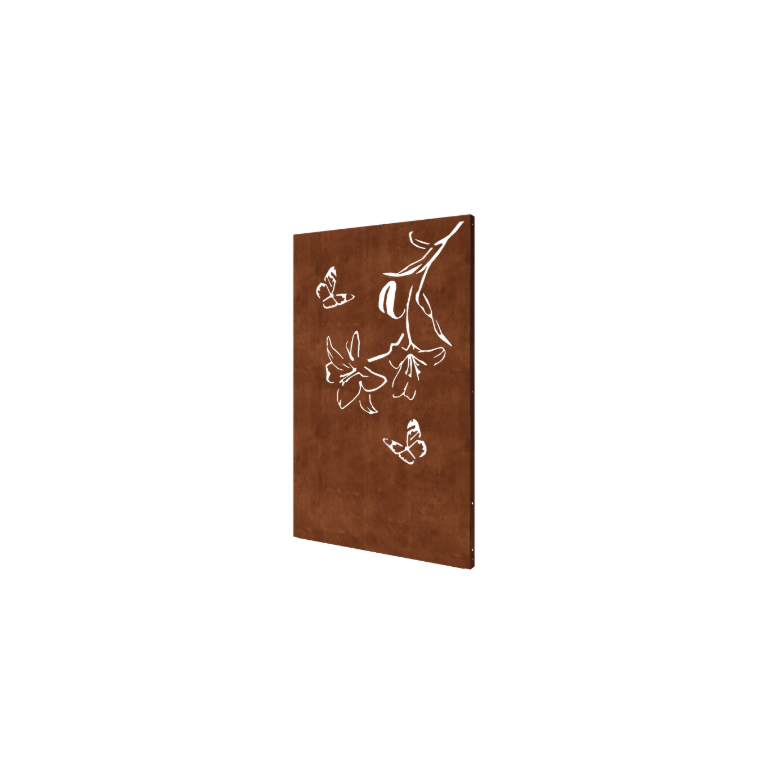 Corten steel garden panel - Lily - 120 x 6 x 190 cm